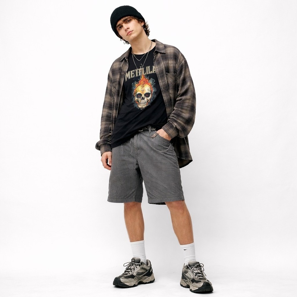 VANS Long Length Shorts Sz 34 Railroad Striped 90s Y2K Inspired Grunge Skater